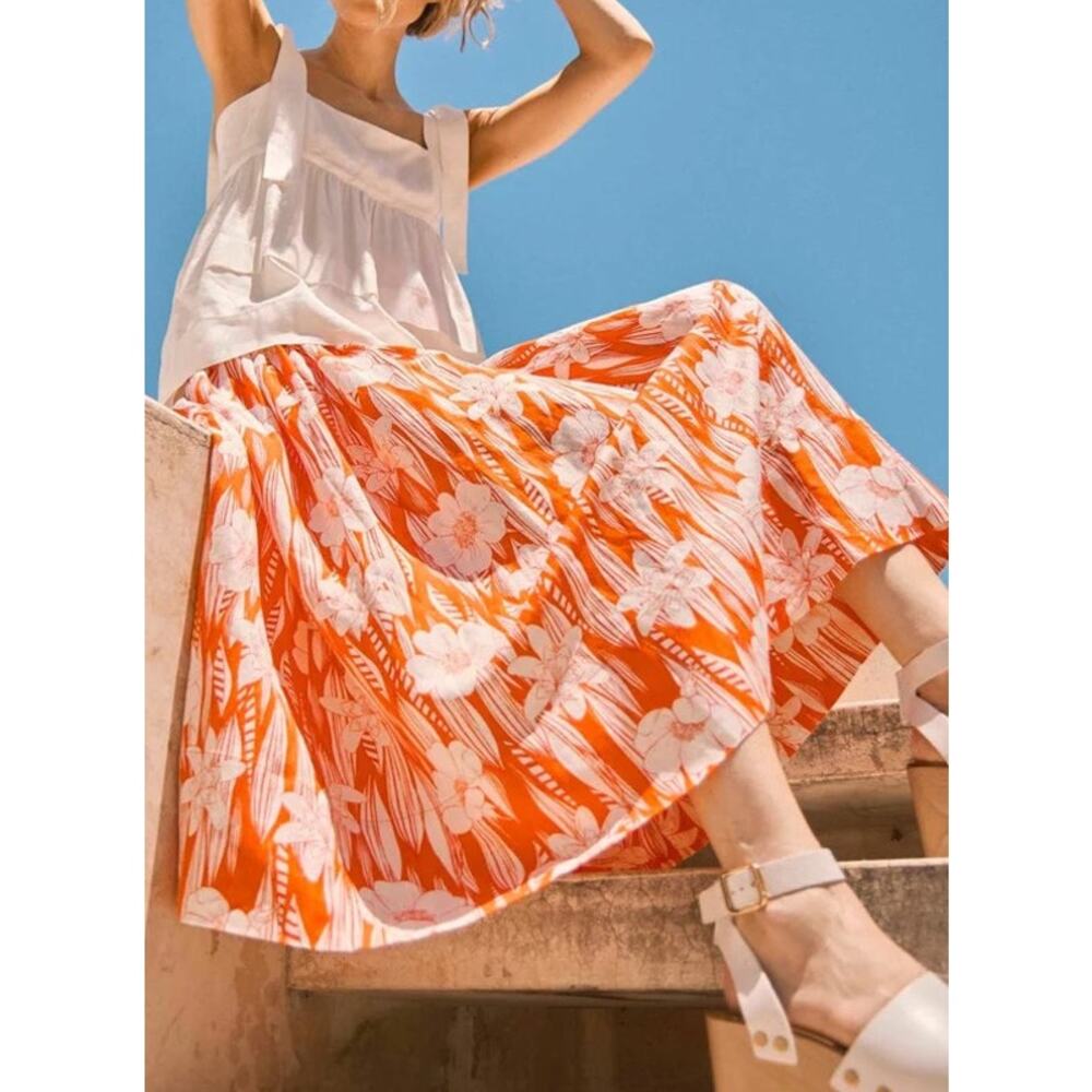 NWT HUNTER BELL Fallon Skirt. Scarlet Lei. Size 12. Retail price $395.
